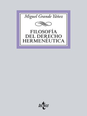 cover image of Filosofía del Derecho hermenéutica